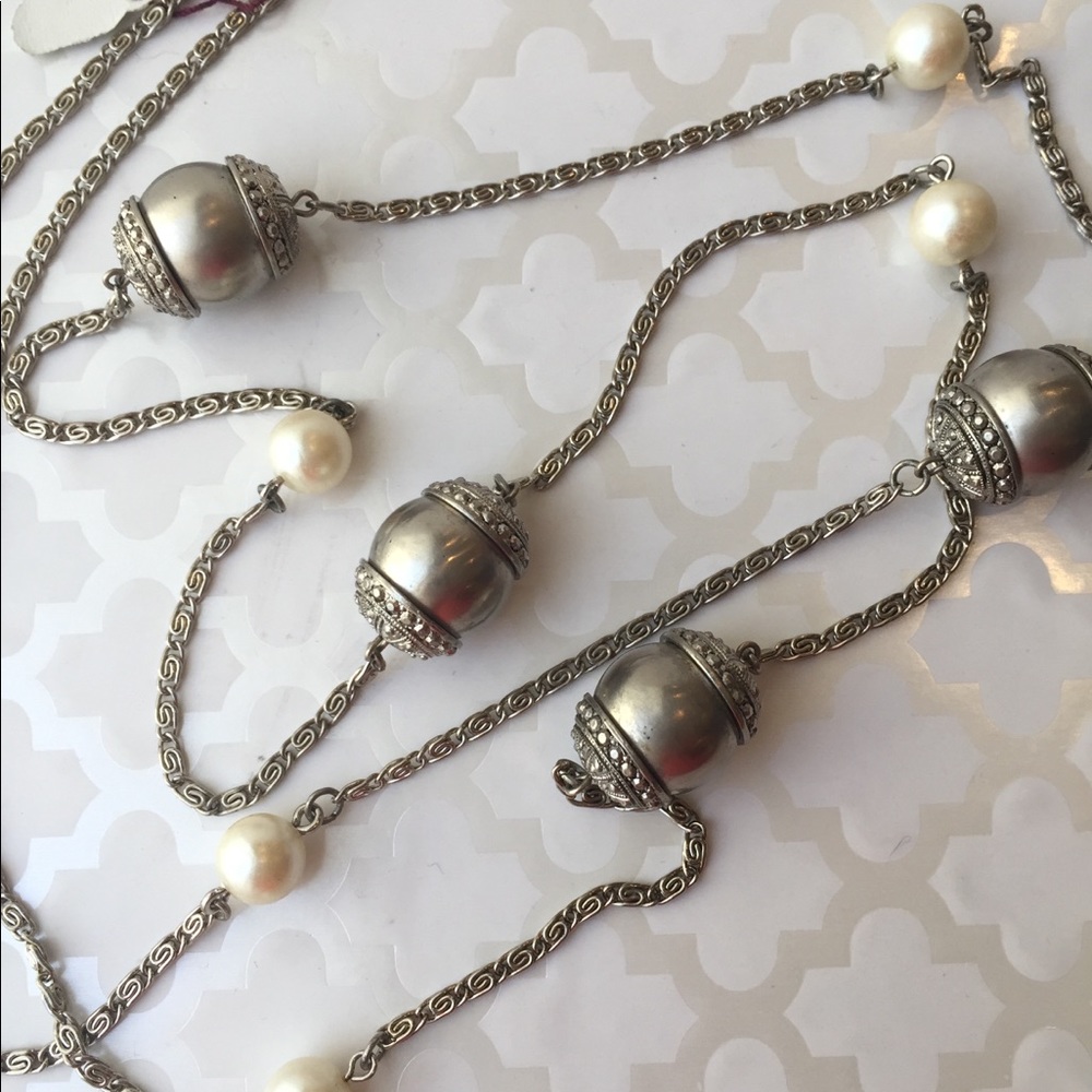 Vintage Marcasite and Pearls Necklace